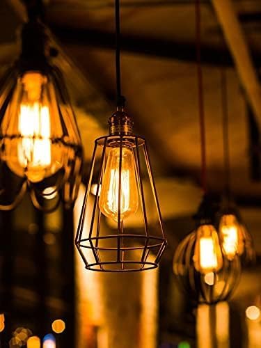 ST64 Vintage Light Bulbs with E27 Edison Screw Cap, Squirrel Cage Shaped Filament Bulb, 2700K Warm White Dimmable, Pack of 6