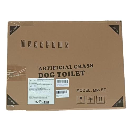 MEEXPAWS Artificial Grass For Dog Litter Tray | Extra Small 44×34cm | 2×Fake Grass For Dogs Replacement| Rapid Drainage | 2 Training Pads | Indoor Dog Potty Litter Box