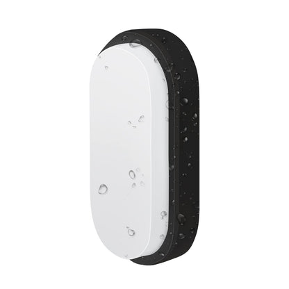 ANWIO 14W Outside Black Led Oval Bulkhead Light,Ip54 Waterproofled Porch Sconce Lighting, Outdoor LED Wall Light,Ceiling Light,980LM,4000K Natural White Bathroom Ceiling Light,220-240V(1 Pack)