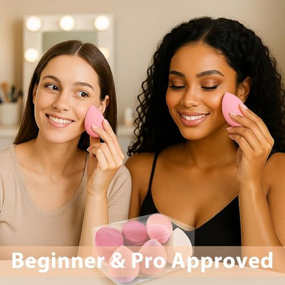 Makeup Sponge Set Foonbe Blender Sponges 7 Pcs for Liquid, Cream, and Powder, Latex Free, Multi colored Beauty Sponges with 1 Mini Sponge, Vegan & Cruelty-Free