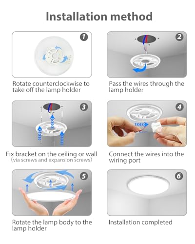 Peasur 30CM LED Ceiling Light 3000-6500K, 24W 3200LM Bathroom Light Dimmable with Remote Control, RGB Color Changing Backlight, Flush Round Ceiling Lights for Bedroom Kitchen Hallway