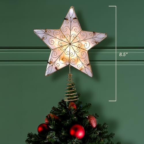 Kurt Adler 10 Light 8.5-Inch Gold Reflector Star Treetop