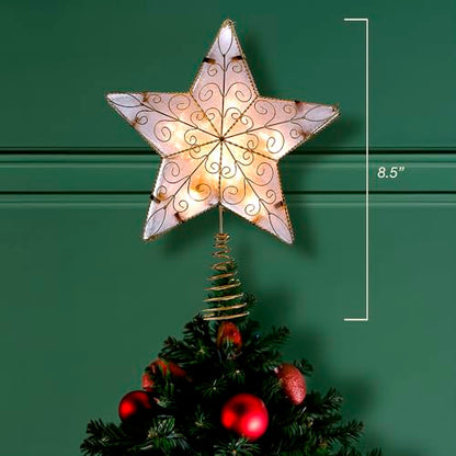 Kurt Adler 10 Light 8.5-Inch Gold Reflector Star Treetop