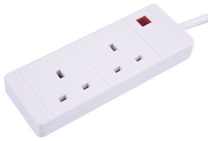 PRO ELEC PELB1900 2 Gang Extension Lead 3m, White