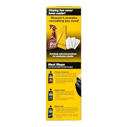 Meguiar's G191700 Smooth Surface Clay Kit, Safe and Easy Car Claying for Smooth as Glass Finish