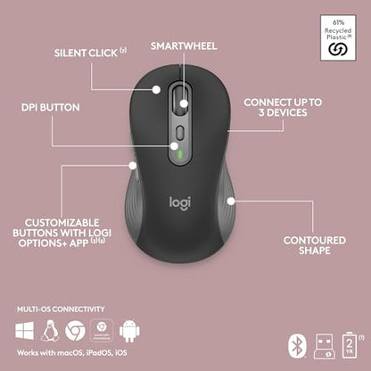 Logitech Signature Slim K950 Wireless Keyboard, Sleek Design, Switch Typing Between Devices, Quiet Typing, Bluetooth, Multi-OS, Windows, Mac, Chrome - Graphite