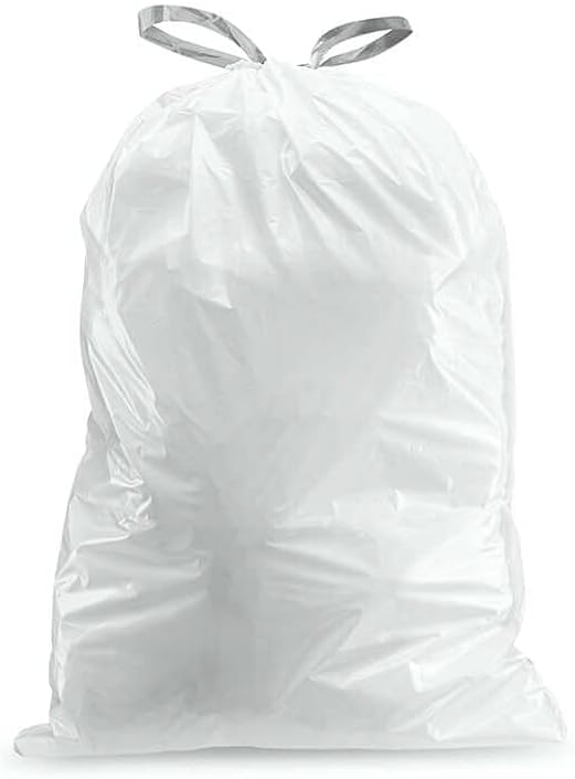 Plasticplace White Drawstring Lavender and Soft Vanilla Scented Garbage Can