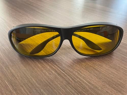 Bloomoak Polarized Night Over Glasses, Anti-Glare UV 400 Protection for Men Women - Polarized Wrap Around Over Eyewear - Suit for Driving/Fishing/Golf
