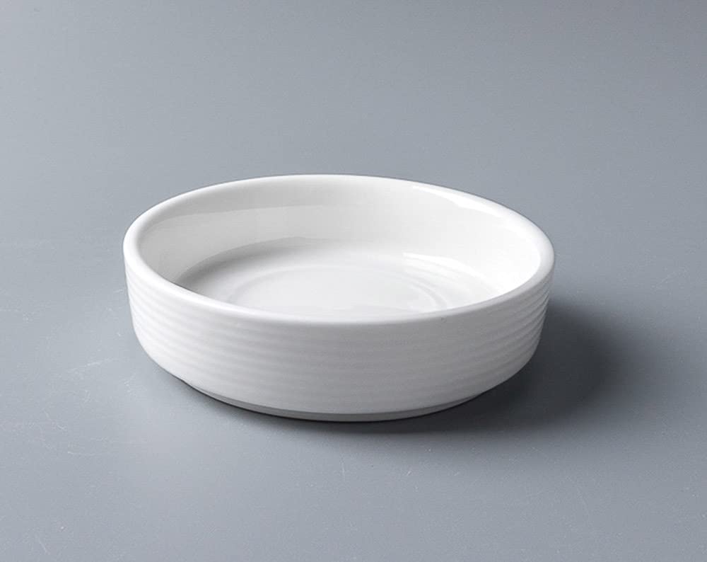Mozacona 8pcs White Ceramic Seasoning Dishes Appetizer Plates,3 Inches