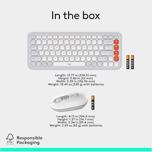 Logitech POP ICON Keys Wireless Bluetooth Keyboard, Comfortable Typing, Programmable Keys, Easy-Switch Between up to 3 Devices, for Laptop, Tablet, PC – Rose and Off-White