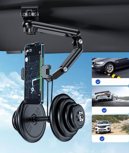 Sun Visor Phone Holder,360° Adjustable Cell Holder