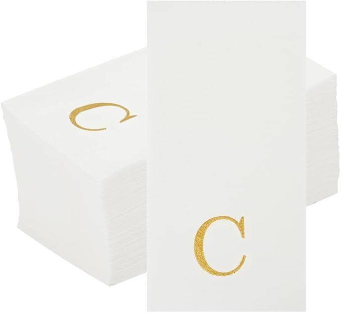 Luxenap 15.8 X 7.9 Inch Linen-Feel Guest Towels, 50 Lettered Hand Towels