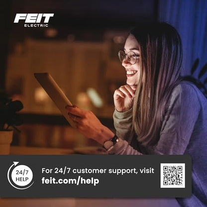 Feit Electric Smart Light Bulbs, 2.4Ghz WiFi Light Bulbs, No Hub Needed, Works with Alexa and Google, Dimmable 60 Watt = LED 9W, OM60/950CA/AG/3, 5000K Day Light, 3 Pack