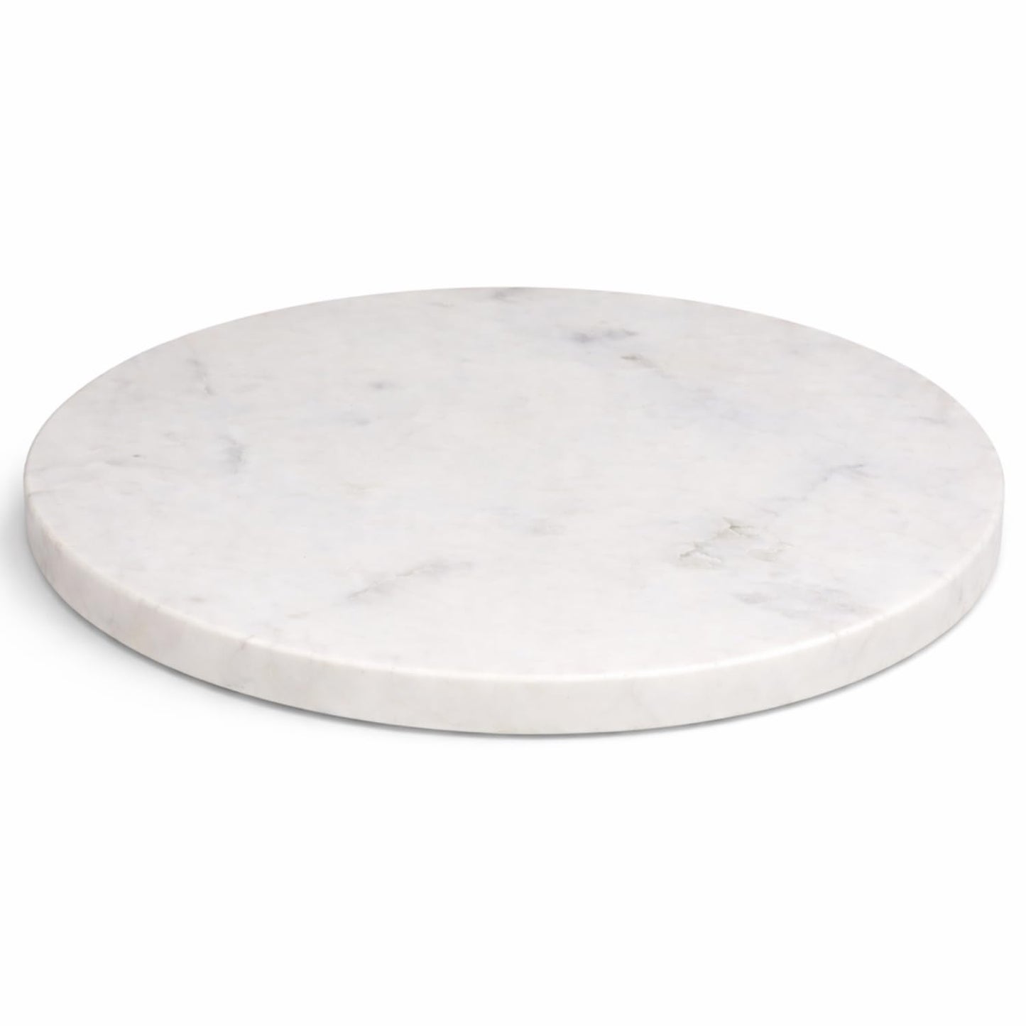 KC KULLICRAFT 11-Inch Round Marble Cheese Board – Solid White Natural Stone Cutting Board & Charcuterie Serving Tray with Non-Slip Feet, 0.5” Thick, Easy to Clean.
