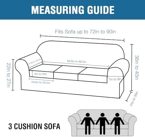 H.VERSAILTEX Modern Velvet Plush 4 Piece High Stretch Sofa Slipcover Sofa Cover