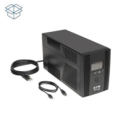 Tripp Lite 1000VA Smart UPS Battery Back Up, 500W Tower, 8 Outlets, LCD Display, AVR, USB, Tel / DSL / Coax Protection, 3 Year Warranty & $250,000 Insurance (SMART1000LCD) Black