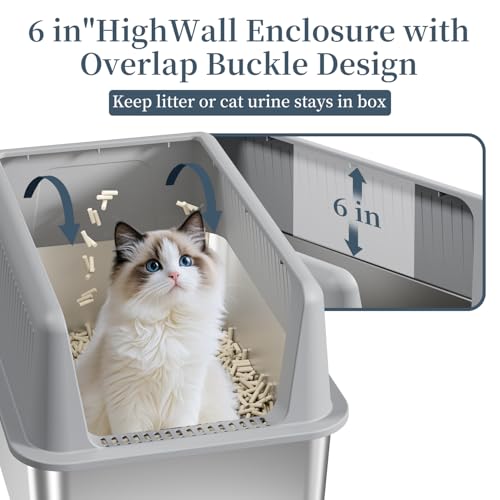 19.7''x13.8''x13.8'' Enclosed Stainless Steel Litter Box with Lid