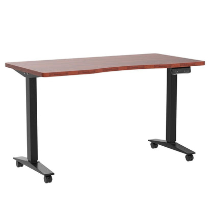 Monomi Height Adjustable Electric Standing Desk, 55 x 24 Inches Stand up Desk, Sit Stand Home Office Computer Desk(Black Frame+Cherry Top)