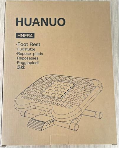 HUANUO Foot Rest, Foot Rest Under Desk with Massage Function, Adjustable Angle & 3 Different Height Positions, Non-Slip Foot Stool for Office & Home