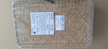 Wicker Storage Basket Woven Rattan Storage Box With Lids Seagrass Laundry Baskets Makeup Organizer For Bathroom, Living Room, Kitchen (M)