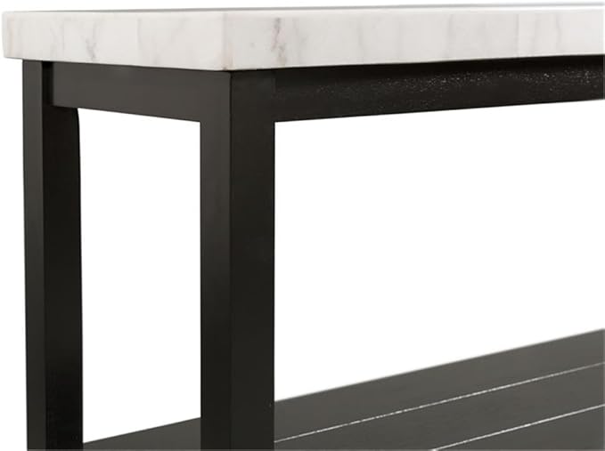Picket House Furnishings Evie Wood Frame & Marble Top Console Table-White/Black