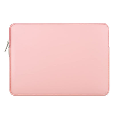 RAINYEAR 13 Inch Laptop Sleeve Soft PU Leather Case Water Resistant Padded Zipper Protective Carrying Bag Compatible with 13.3" Notebook Computer Chromebook Ultrabook(Pink)