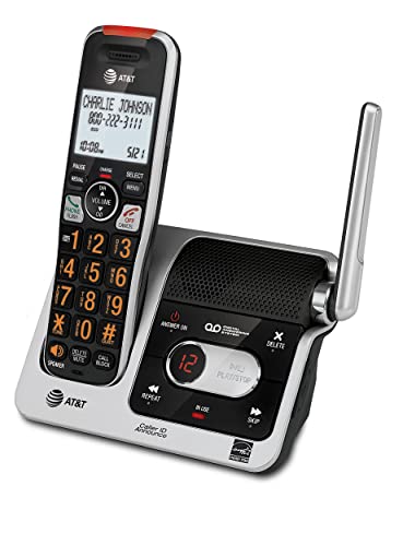AT&T BL102-2 DECT 6.0 2-Handset Cordless Phone for Home with Answering Machine, Call Blocking, Caller ID Announcer, Audio Assist, Intercom, and Unsurpassed Range, Silver/Black