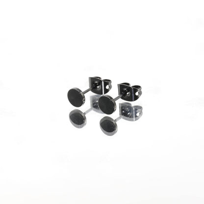 Artskin Titanium Flat Dot Stud Earrings for Women Men Girls Hypoallergenic Nickel Free Earrings 5mm Black Round Disc Earrings for Sensitive Ears (5mm, Black)
