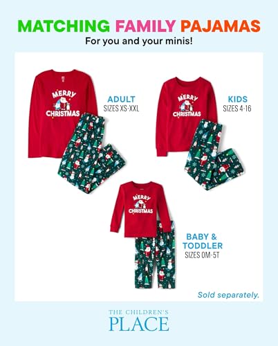 The Children's Place,Unisex Baby,Family Matching, Holiday Pajama Sets, Fleece,Merry Festiviness- Kid,XX-Large