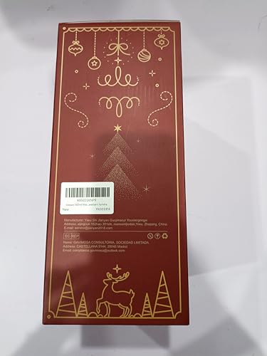 Joeyan Christmas Crystal Red and White Wine Glasses,Hand Painted Glass Goblet Drinking Glasses,Red Xmas Tree and Snowflakes Patterned Glass Tumbler Cups with Stem,Gift for Men Women,19.5 oz,Set of 2