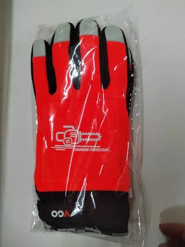 Vgo... Chainsaw Gloves 12-Layer Protection on Both Hands in Cowhide, Forestry Work Gloves Touchscreen Utility Touchscreen