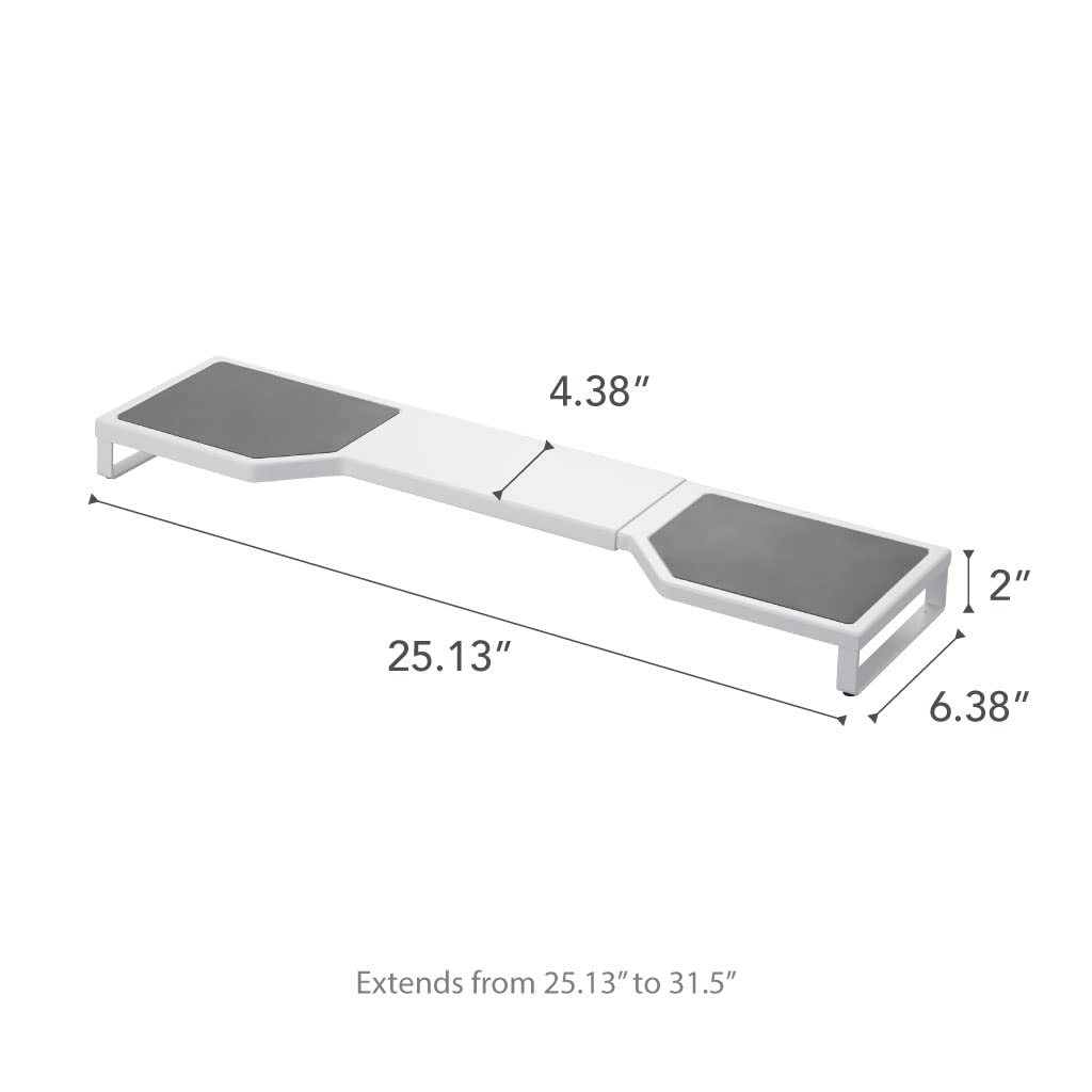 Yamazaki Home Expandable Stovetop Rack, 31.5 in L x 22 lb Capacity, Steel and Silicone