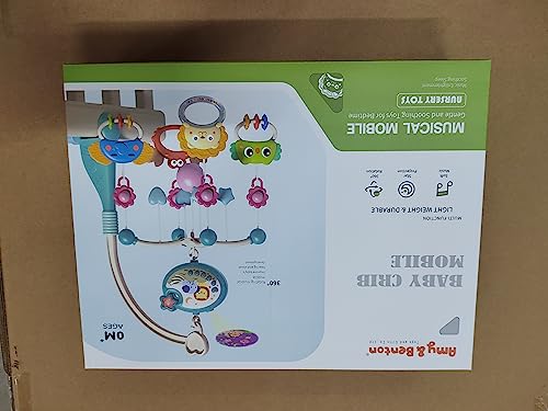 Amybenton Cot Mobile for Baby with Music and Projection - Mobile for Crib with Timing Function - Hanging Mobile for Babies- Gift for Newborn 0-12 Months