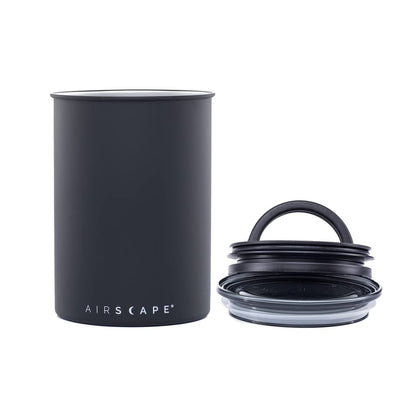 AirScape Steel Coffee Canister Family - Set of 3 - Food Storage Container - US Patented Airtight Lid - Push Out Excess Air Preserve Food Freshness (Matte Black, Small, Medium & Large Kilo)