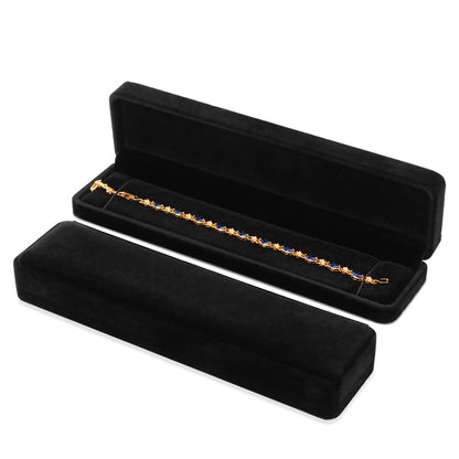 iSuperb Set of 2 Velvet Necklace Box Long Bracelet Box Display Chain Jewelry Box Case 8.7x1.6x2inch for Necklace Storage Gift Box