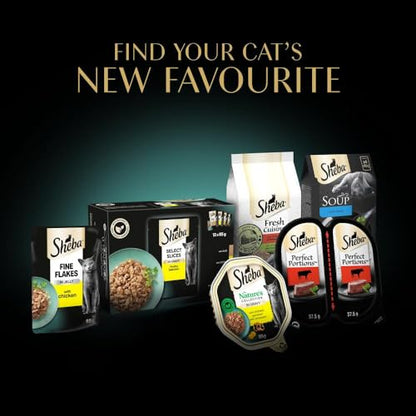 Sheba Fine Flakes in Jelly – Poultry Collection – Wet cat food pouches for adult cats – 40x85g pack