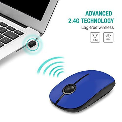 VssoPlor Wireless Mouse, 2.4G Slim Portable Computer Laptop Mouse with Nano Receiver Quiet Silent Optical Mice for Notebook, PC, Laptop, Computer-Black and Gold
