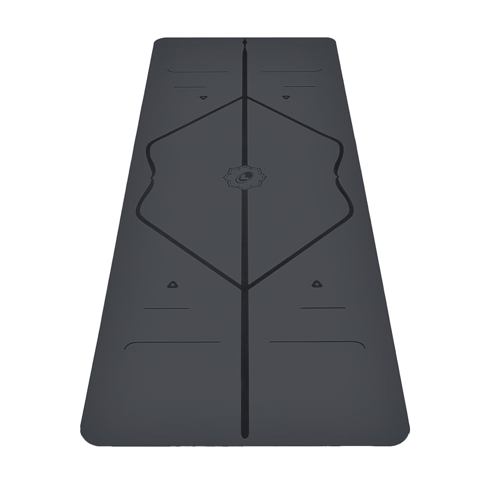Liforme Original Yoga Mat – Free Yoga Bag Included - Patented Alignment System, Warrior-like Grip, Non-slip, Eco-friendly, sweat-resistant, long, wide, 4.2mm thick mat for comfort
