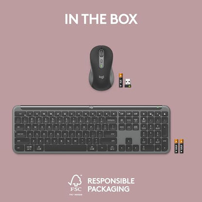 Logitech Signature Slim K950 Wireless Keyboard, Sleek Design, Switch Typing Between Devices, Quiet Typing, Bluetooth, Multi-OS, Windows, Mac, Chrome - Graphite