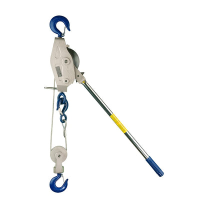 Lug-All 4000-20 Industrial-Grade Cable Come Along Ratchet Winch Hoist Featuring Double or Single Line Lift Capabilities With 2 Ton Capacity