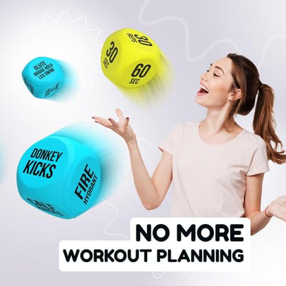 TidyFriend Exercise Dice, 6 Sided Foam Fun Workout Dice for Solo or Group Classes, Great Dynamic Exercise Equipment (Blue)
