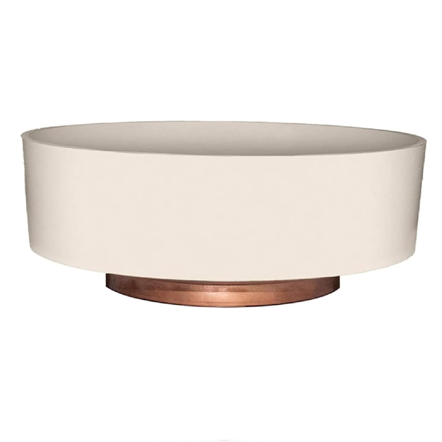 The HC Companies 8 Inch Round Plastic Succulent Capri Bowl Decorative Indoor Flower Succulent Planter Pot with Drain Plug Hole, Vanilla Bisque
