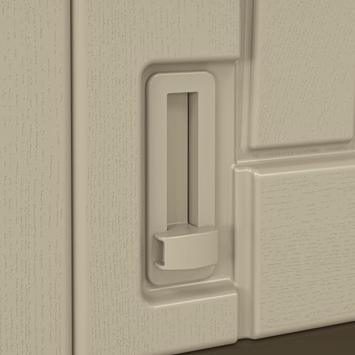 Suncast 54 Cubic Feet Vertical Storage Shed with Durable Plastic Construction, Multiple Wall Panels and Ample Space for Outdoor Storage