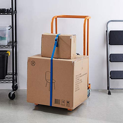 Amazon Basics Tie-Down Straps, 2.5 m Long, 25mm Wide, 150kg Load Capacity - Blue (4-Pack)