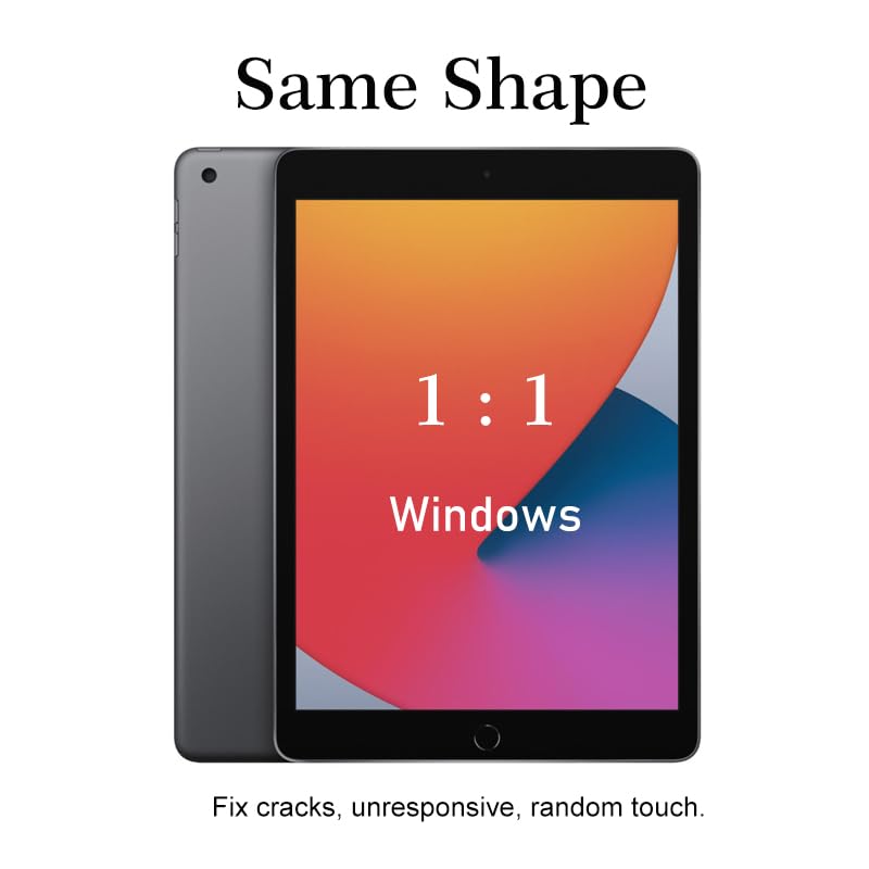 [NO LCD] for iPad 9 (9th Generation) A2602 A2603 A2604 A2605 Screen Replacement Digitizer Touch Glass Kits, for iPad 9th Gen 10.2 Inch (2021 Released), Full Repair Sets+Home Button[TouchID NO Work]