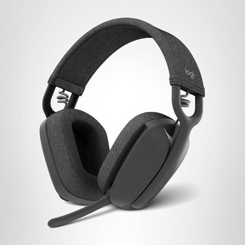 Logitech Zone Vibe 100 Lightweight Wireless Over Ear Headphones with Noise Canceling Microphone, Advanced Multipoint Bluetooth Headset, Works with Teams, Google Meet, Zoom, Mac/PC - Graphite