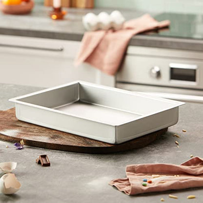 PME OBL09132 Carbon Steel Non-Stick 6 Large Cup Muffin Pan 9 x 13-inch, Aluminium, Silver