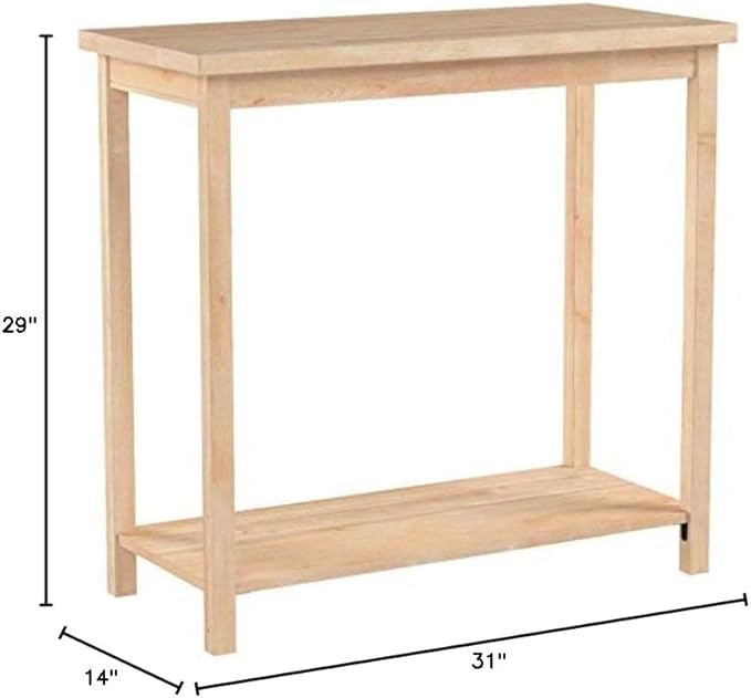 IC International Concepts, Portman Accent Table, Solid Real Wood, Sturdy