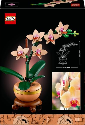 LEGO Botanicals Mini Orchid - Artificial Flowers Set for Adults - Indoor Plant with Terracotta Style Flowerpot - Home Decor Gift for Women and Men - 10343