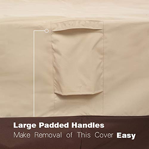 Vailge Rectangular/Oval Patio Table Cover, Heavy Duty and Waterproof Outdoor Lawn Patio Furniture Covers, X-Large Beige & Brown